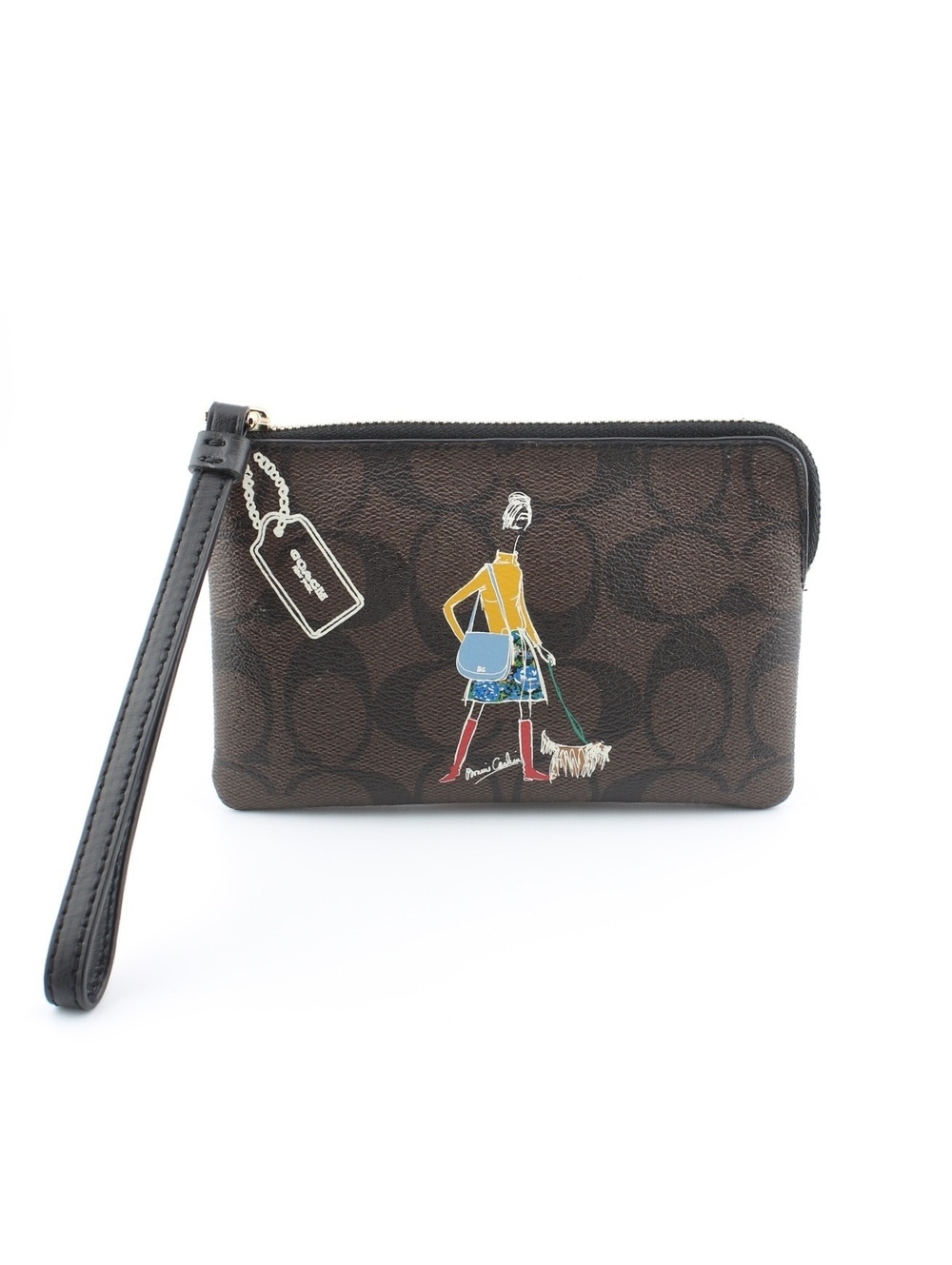 Coach Signature Bonnie Cashin Print Corner Zip Wristlet